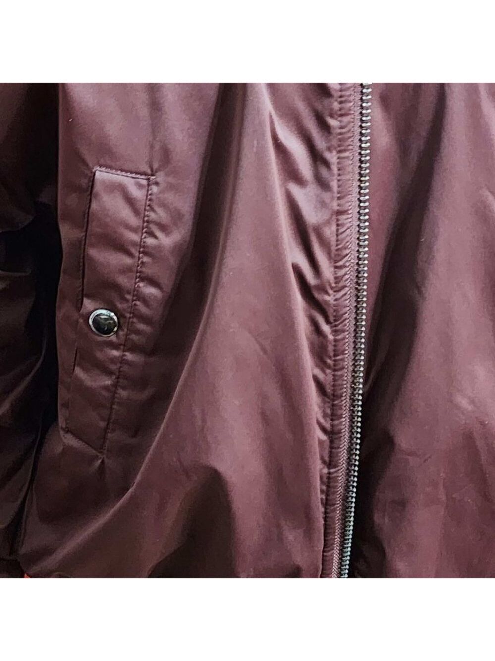 Pre Owned Zara Burgundy Bomber Jacket - Picture 2 of 8